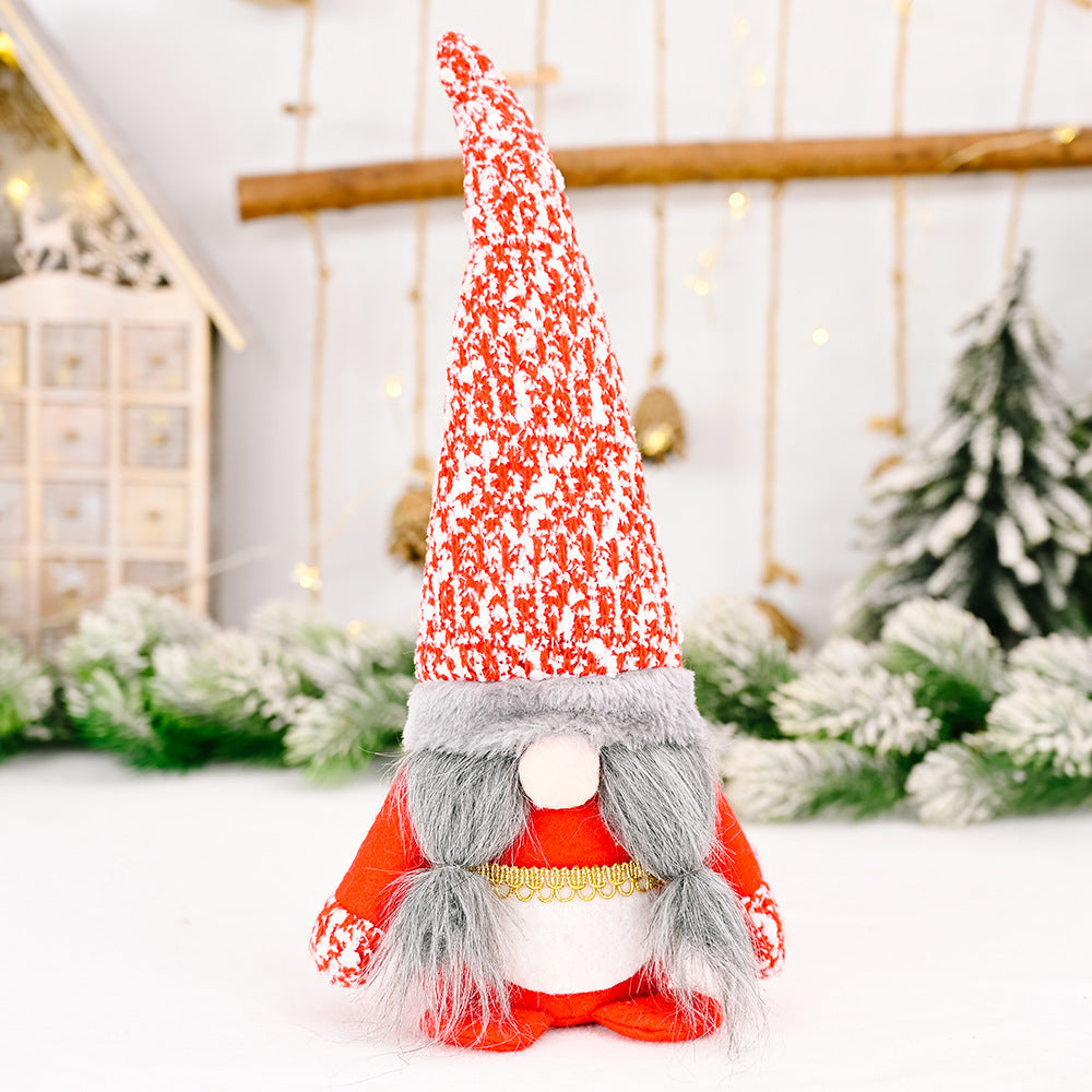 Christmas Snowflake Hat Antlers Red Faceless Doll Doll