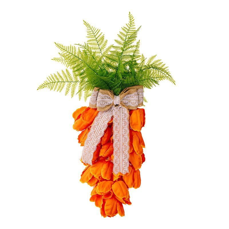 New Easter Decoration Supplies With Light Carrot Garland Pendant