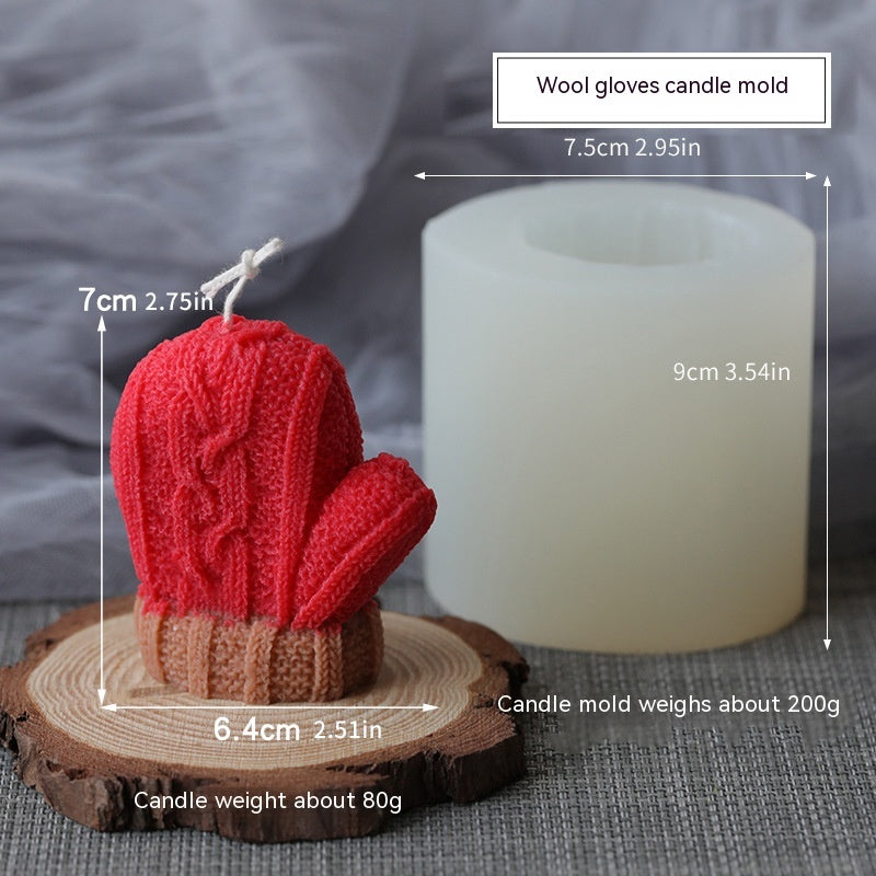 Christmas Knitting Wool Gloves Candle Silicone Mold, Silicone candle molds, Geometric candle molds, DIY candle making molds, Aromatherapy Candle, Sented candle, candles, 