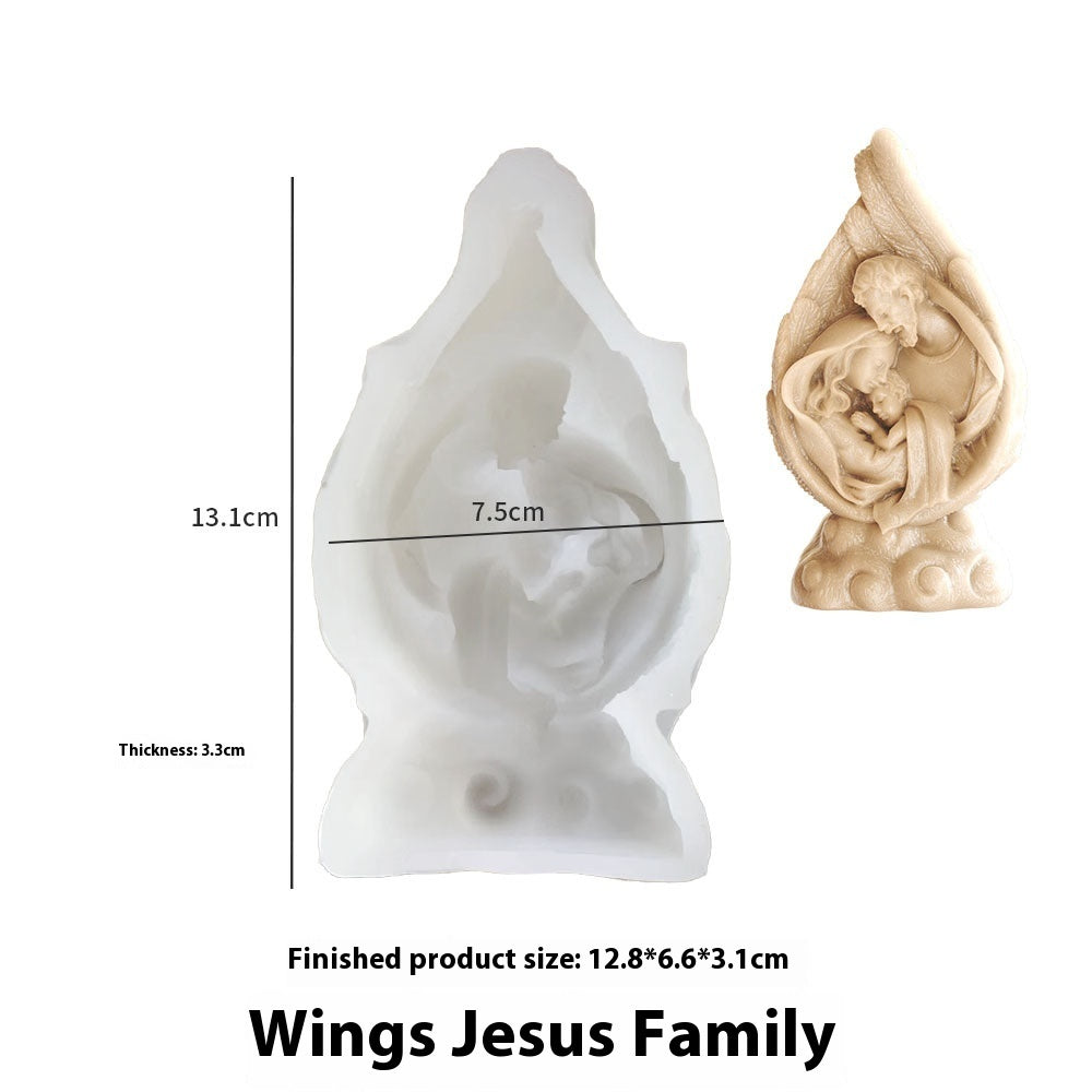 Angel Wings Candle Mould Prayer Jesus Wings Aroma Candle Silicone Mold