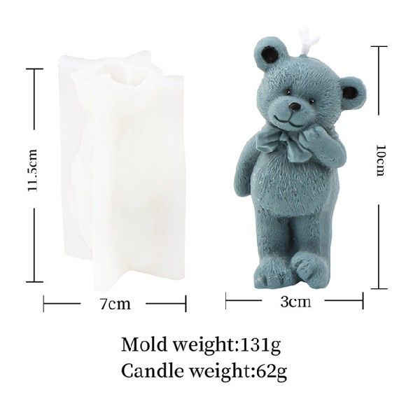 3D Cute Bear Silicone Candle Mold Bear Shape Epoxy Resin, Geometric candle molds, Abstract candle molds, DIY candle making molds, Decognomes, Silicone candle molds, Candle Molds, Aromatherapy Candles, Scented Candle, 