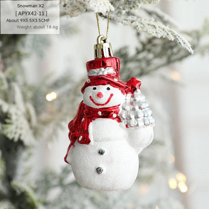 Christmas Decorations Ice Cream Snowman House Five-pointed Star Small Crutch Combination Ornaments