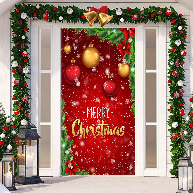 Christmas Festival Door Set Decorative Cloth, Christmas Decoration, Holiday Ornaments, Christmas Decoration Items, Christmas Outdoor Banner, Christmas festive banner