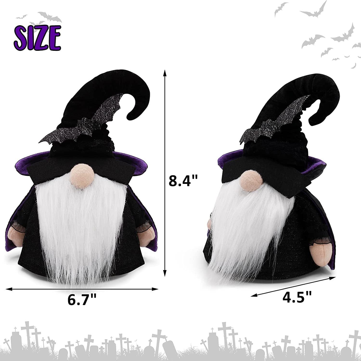 Halloween Decoration With Lights Pointed Hat Witch Faceless Doll Modeling Domestic Ornaments