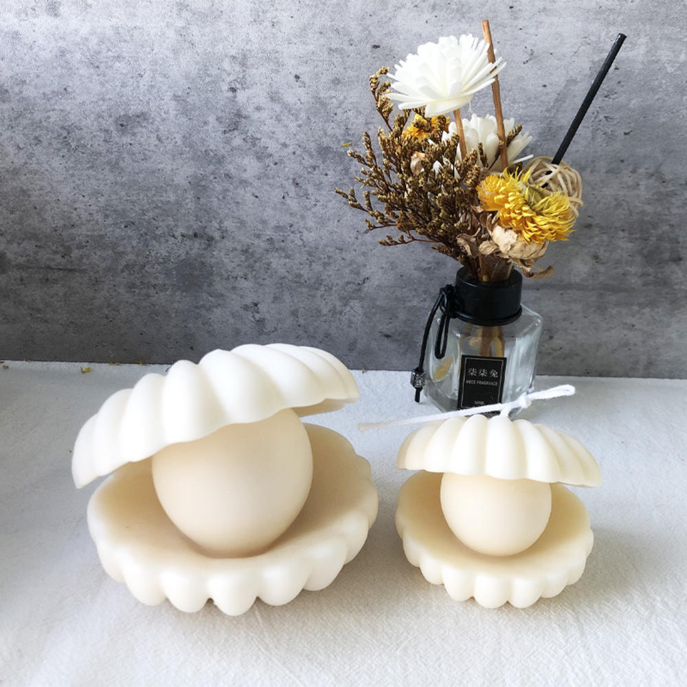 Pearl Shell Scented Candle Silicone Mold, Silicone candle molds, Christmas tree candle molds, Halloween pumpkin candle molds, Easter egg candle molds, Animal candle molds, Sea creature candle molds, Fruit candle molds, Geometric candle molds, Abstract candle molds, DIY candle making molds,