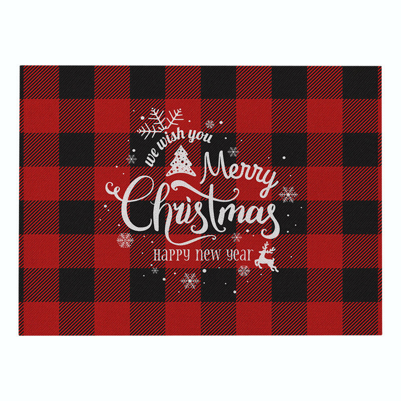 Christmas Series Cotton And Linen Placemat Dining Table Cushion Heat Proof Mat Anti-scald, Christmas Table Decoration, Christmas Table Mat, Christmas Decoration Items