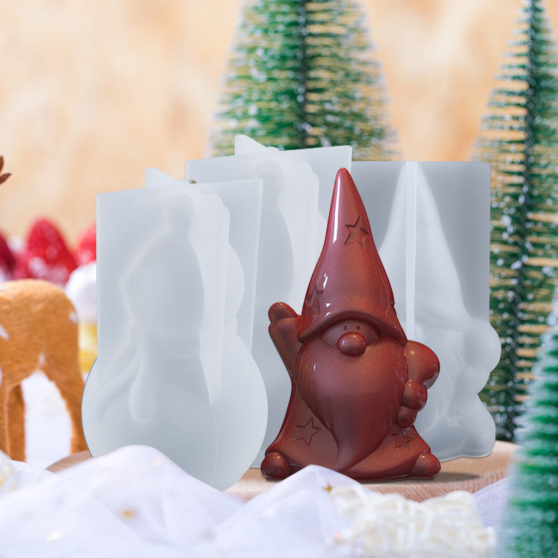 Santa Snowman DIY Crystal Epoxy Silicone Mould, Mold Christmas Gnomes Candle, 