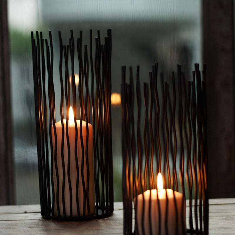 Wrought Iron Geometric Candle Holder, Halloween Decoration, Halloween Candles