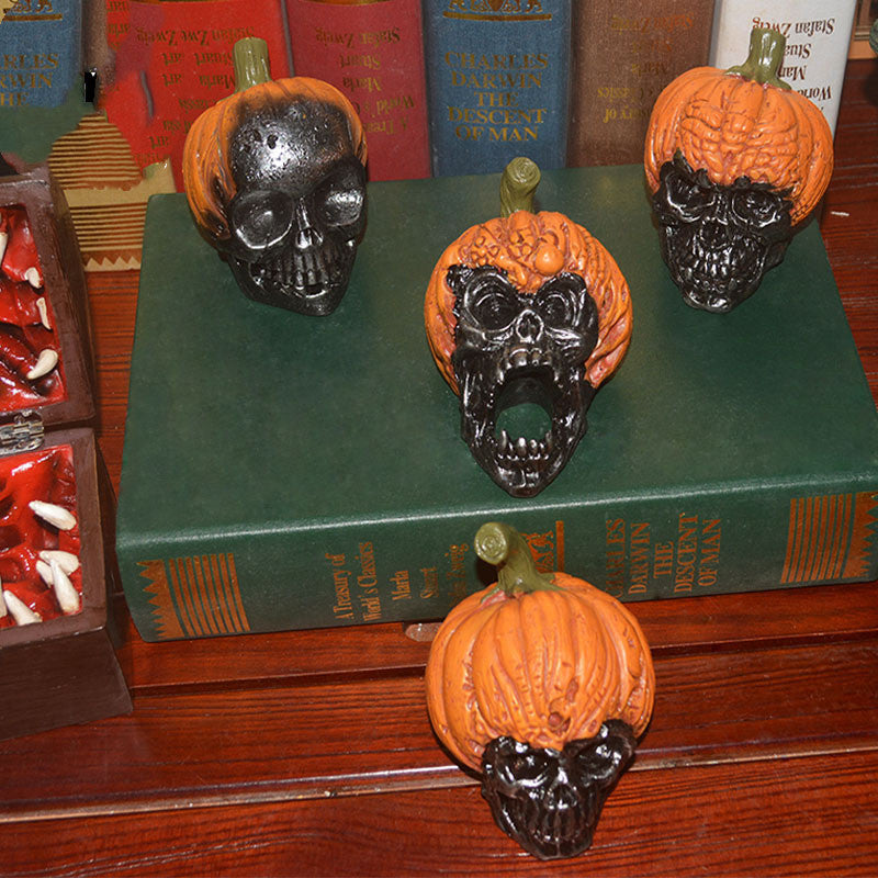 New Evil Pumpkin Skull Halloween Resin Ornament, Halloween Decoration, halloween Evil Pumpkin, halloween Skull, Halloween Ornaments