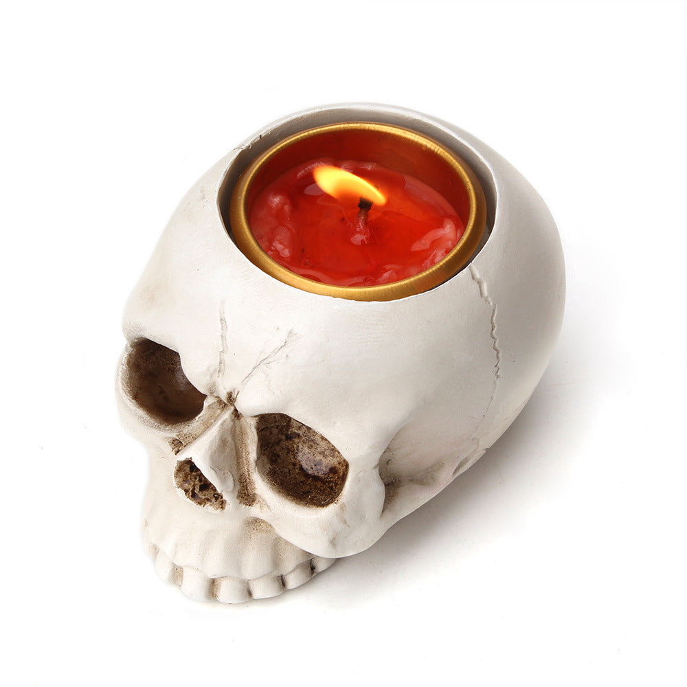 Creative resin horror tabletop candlestick, Skull Candlestick
