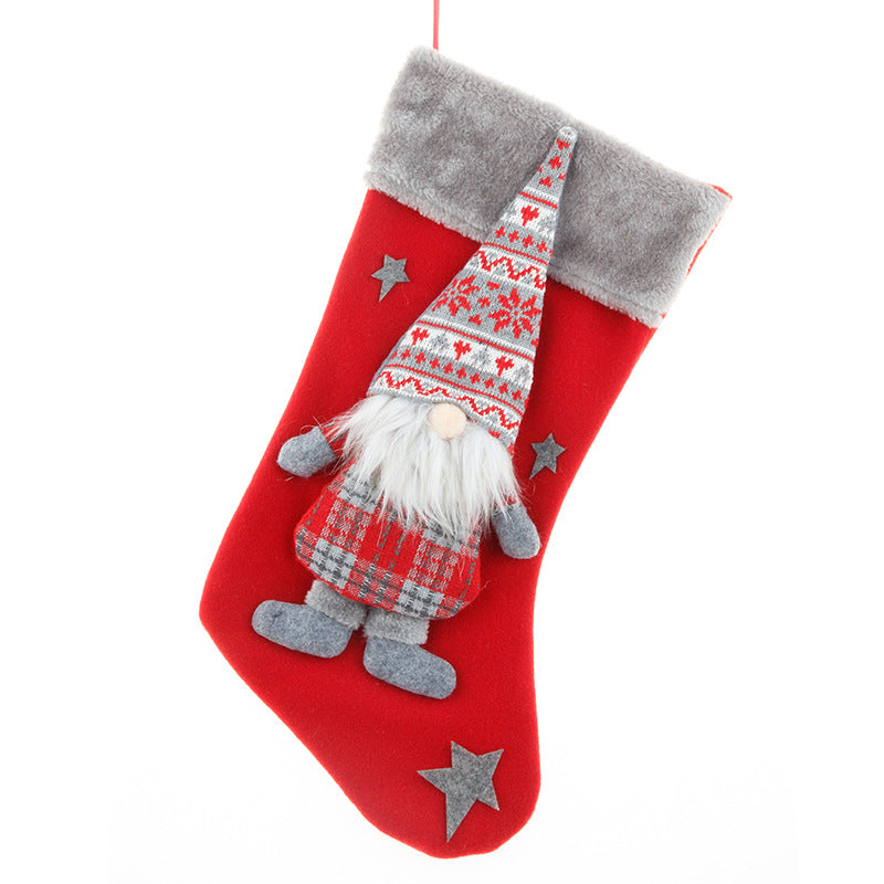 Faceless old man big Christmas stocking, Outdoor and Indoor Christmas decorations Items, Christmas ornaments, Christmas tree decorations, salt dough ornaments, Christmas window decorations, cheap Christmas decorations, snowmen, and ornaments.