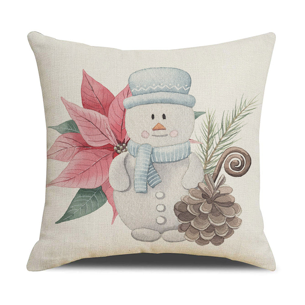 Simple Linen Printed Watercolor Christmas Pillow Cover, christmas pillow cases, christmas pillow covers, christmas pillow covers 18x18, christmas throw pillow covers, christmas pillow case, xmas pillow covers, holiday throw pillow covers, zippered christmas pillow covers, gnome pillow covers, snowman pillow covers, christmas pillow cases standard, snowflake pillow covers, christmas throw pillow covers 18x18,  holiday pillow covers 18x18, 16x16 christmas pillow covers.