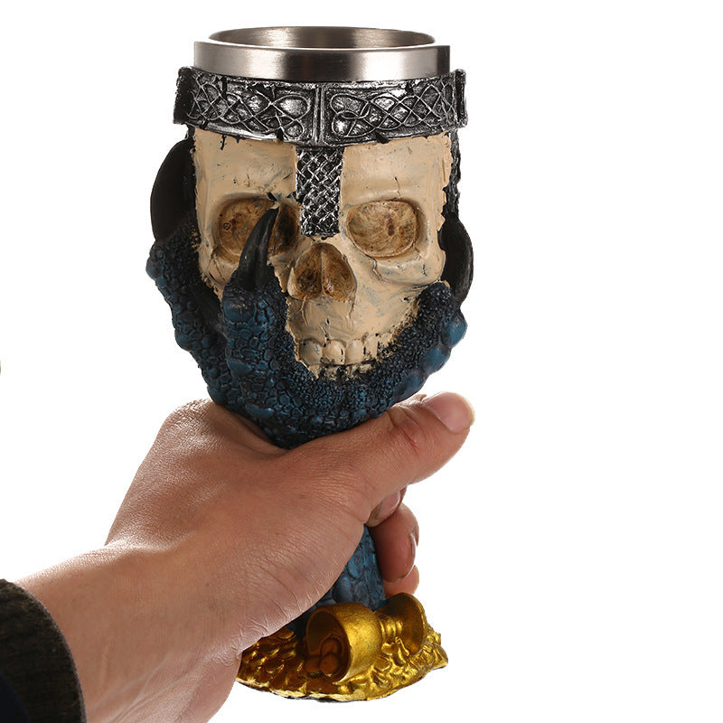 Horrible Resin Stainless Steel Design Wine Glass Horror Cup, Buy Halloween Decoration Items, Halloween Cup, haalloween Spooky, halloween SKull Cup