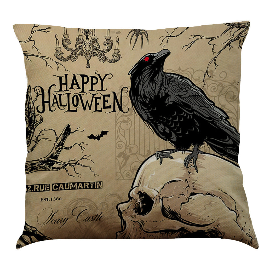 Halloween Cotton Linen Sofa Car Cushion Pillowcase, Pumpkin lanterns, Jack o Lanterns, Halloween Lights, Halloween Decoration Ornaments, Halloween inflatables, carved pumpkins, Halloween wreaths, Halloween Candles.