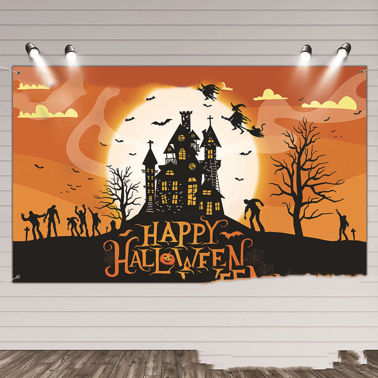 New Halloween Background Cloth Banner Couplet