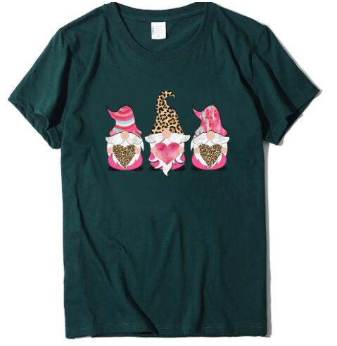 Three Gnome Holding Love Print Ladies Short Sleeve T-shirts - Decognomes