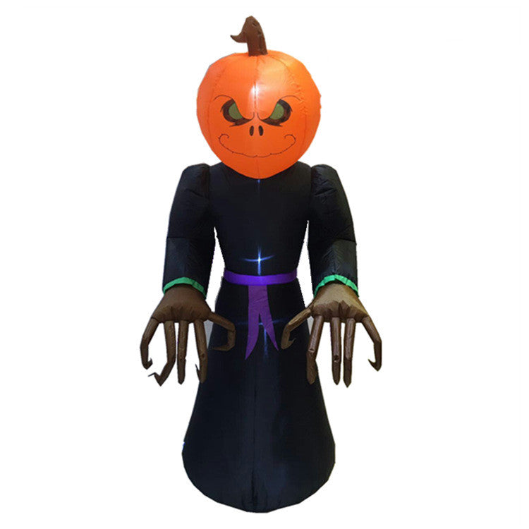 plug in pumpkin, Inflatable Model, Halloween pumpkin black cat witch cartoon inflatable model, 12ft Pumpkin Evil Decoration