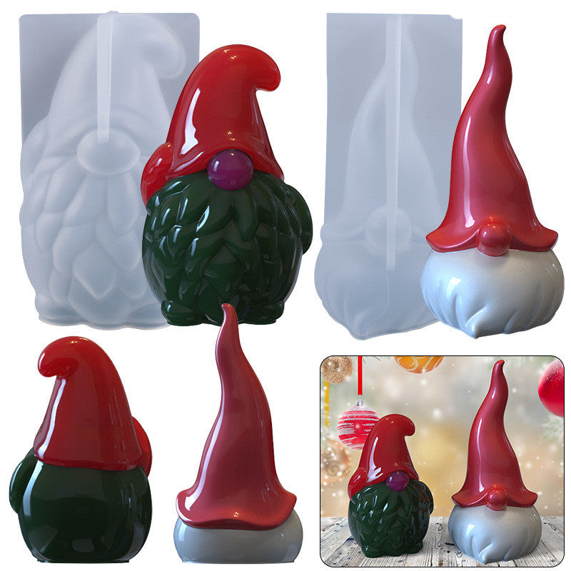 Crystal Gel Drop Stereo Christmas Series, Christmas Gnomes Mold, Gnomes Mold, 