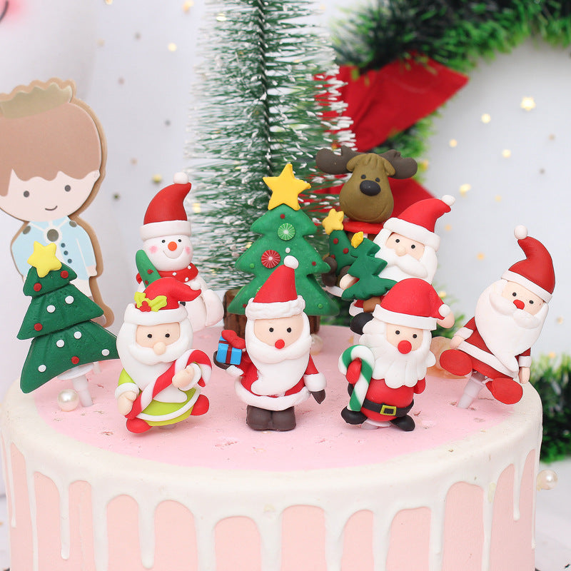 Fashion Christmas Soft Pottery Cake Decoration Plug-in, Outdoor and Indoor Christmas decorations Items, Christmas ornaments, Christmas tree decorations, salt dough ornaments, Christmas window decorations, cheap Christmas decorations, snowmen, and ornaments.