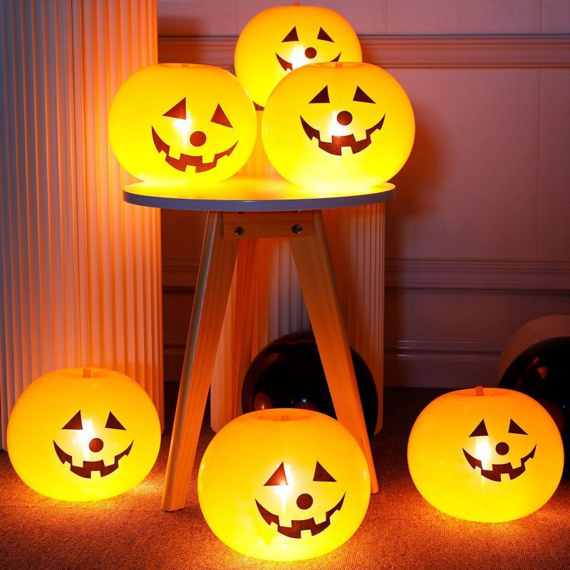 Ghost Festival Decoration Party Atmosphere Balloon Expression, Plug In Pumpkin, Halloween Decoration