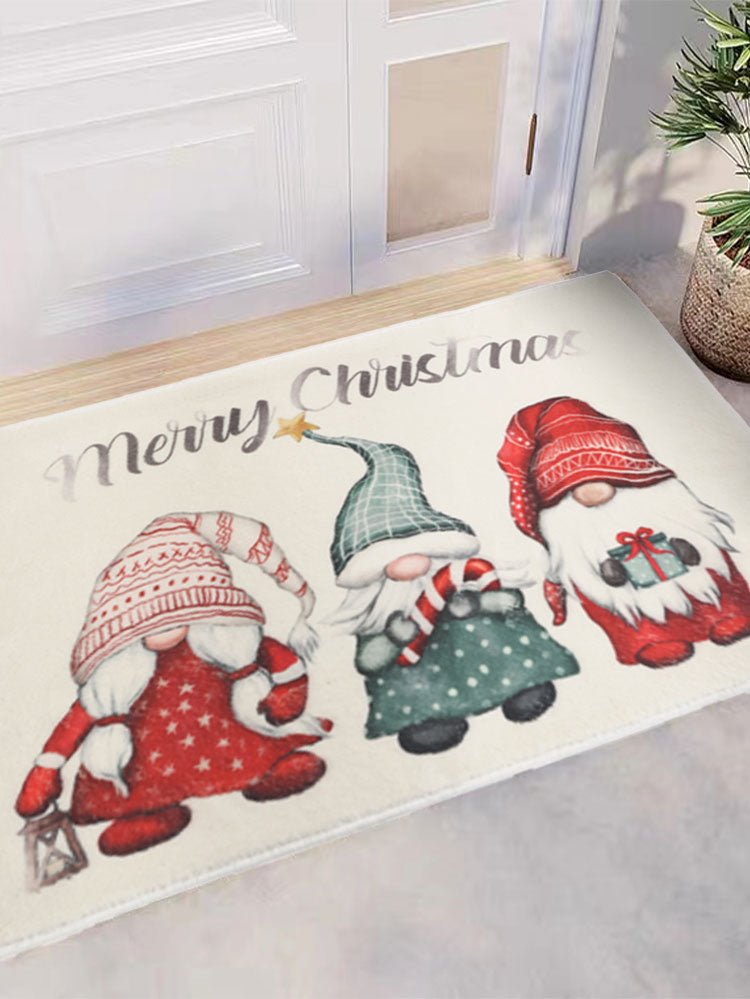 Merry Christmas Gnomes Polyester Carpet Rug Door Mat, Christmas Rug, christmas Carpet, Christmas Door Mat, Christmas Gnomes Rug, Merry Christmas Door Mat