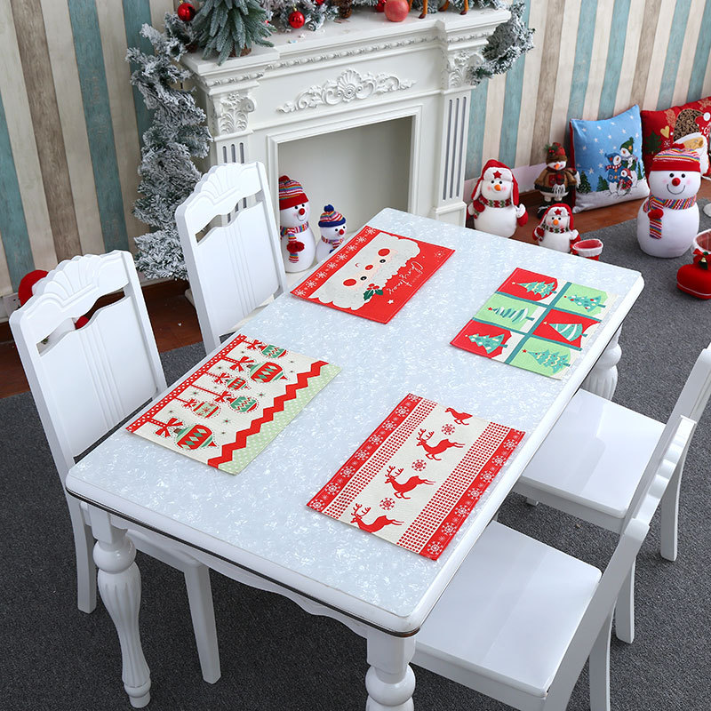 CHristmas Decoration Items, Christmas Tablecloth, Restaurant Hotel Table Mat Tablecloth, Decoration Table Mat, Eating Mat, Dinner Mat