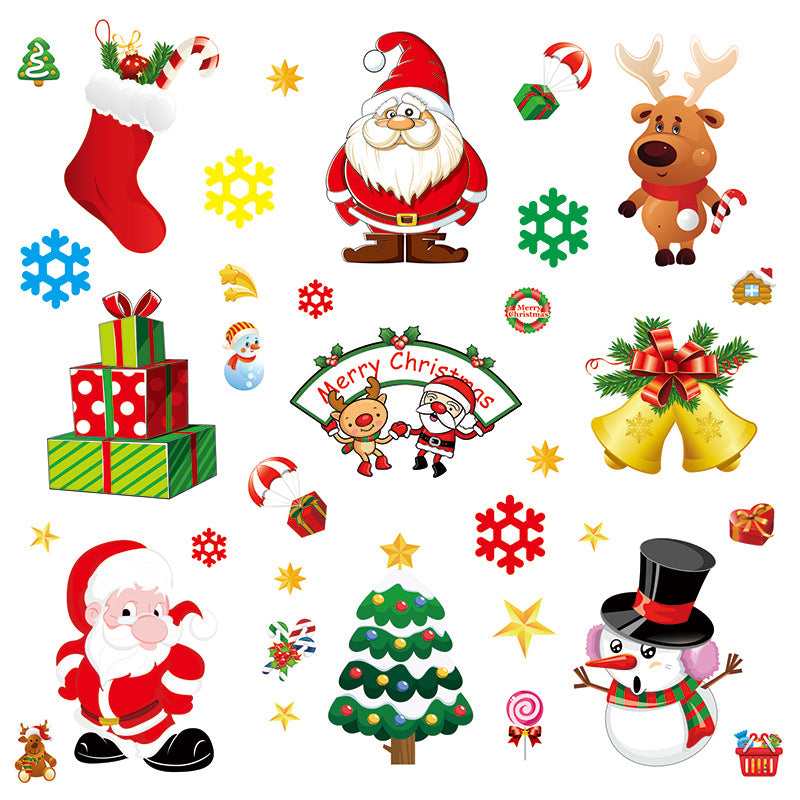 Christmas Glass Window Static Sticker Santa Claus Stickers Decoration Supplies, Outdoor and Indoor Christmas decorations Items, Christmas ornaments, Christmas tree decorations, salt dough ornaments, Christmas window decorations, cheap Christmas decorations, snowmen, and ornaments.