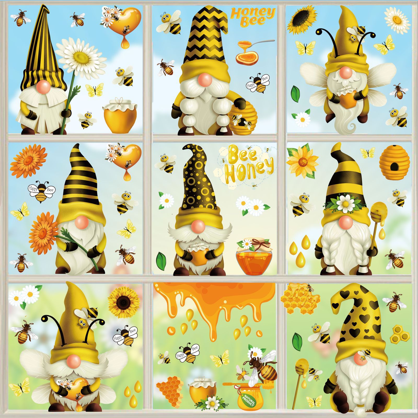 Bee Gnomes Sticker, Bee Festival Gnomes Creative Window Glass Window Stickers, Honey Bee Gnomes For Sale, Bumble Bee Gnomes, Honey Bee Gnomes Fabric, Honey Bee Gnomes Quilt Pattern, Ceramic Bee Gnome, Bee Garden Gnome, Diy Bee Gnomes, Bee Happy gnomes, Bee Kind Gnome, Bee Hive Gnomes.