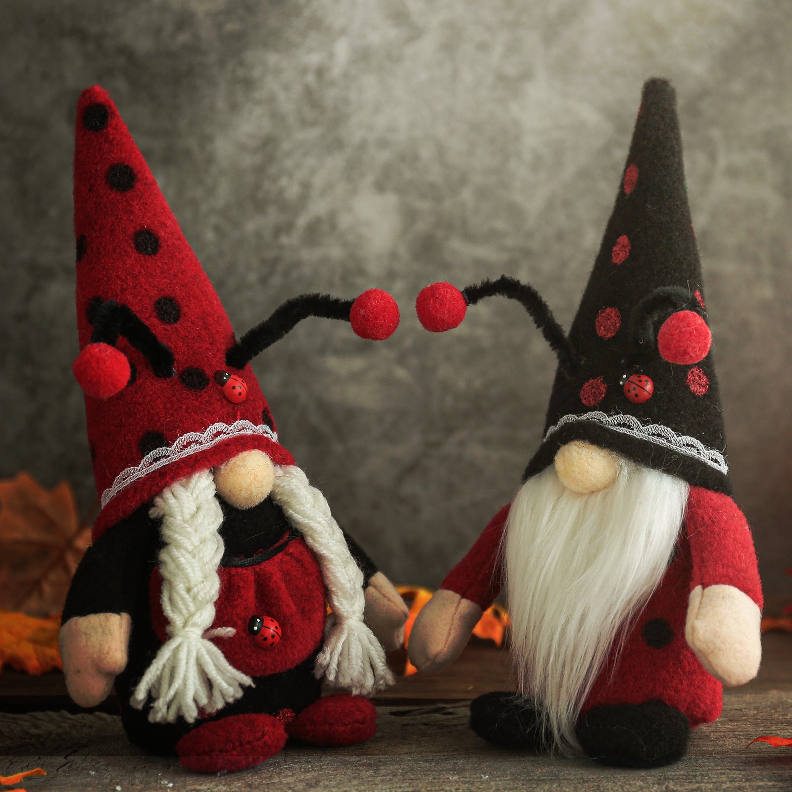 Ladybug Gnome, Red Gnome, Black Gnome, Gnome, Gnome For Sale