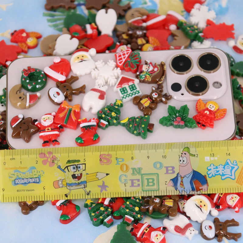 Christmas Series Mixed Resin Phone Case Accessories Patch, Outdoor and Indoor Christmas decorations Items, Christmas ornaments, Christmas tree decorations, salt dough ornaments, Christmas window decorations, cheap Christmas decorations, snowmen, and ornaments.