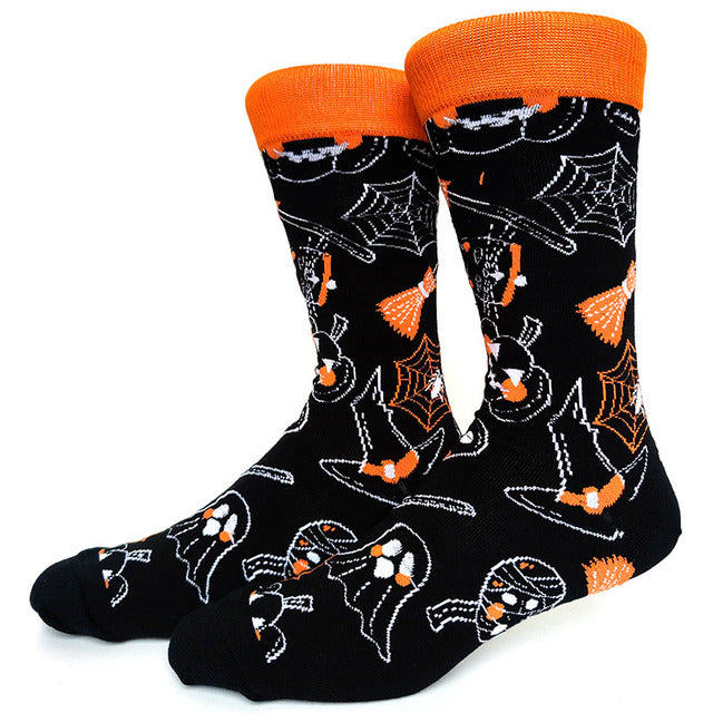 NEW Halloween Socks Pumpkin Bat Human Skeleton