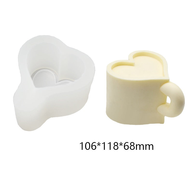 Aromatherapy Heart Mug Candle Silicone Mold