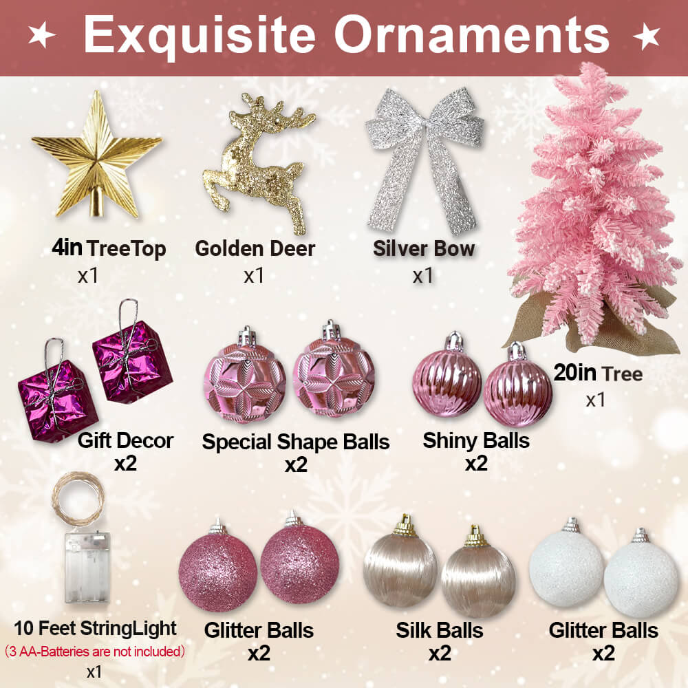 2ft Pink Tabletop Christmas Tree With Light Artificial Tree, Outdoor and Indoor Christmas decorations Items, Christmas ornaments, Christmas tree decorations, Pink Christmas Tree, Artificial Christmas tree, Mini Christmas Tree, Small Christmas tree, 2ft Christmas Tree