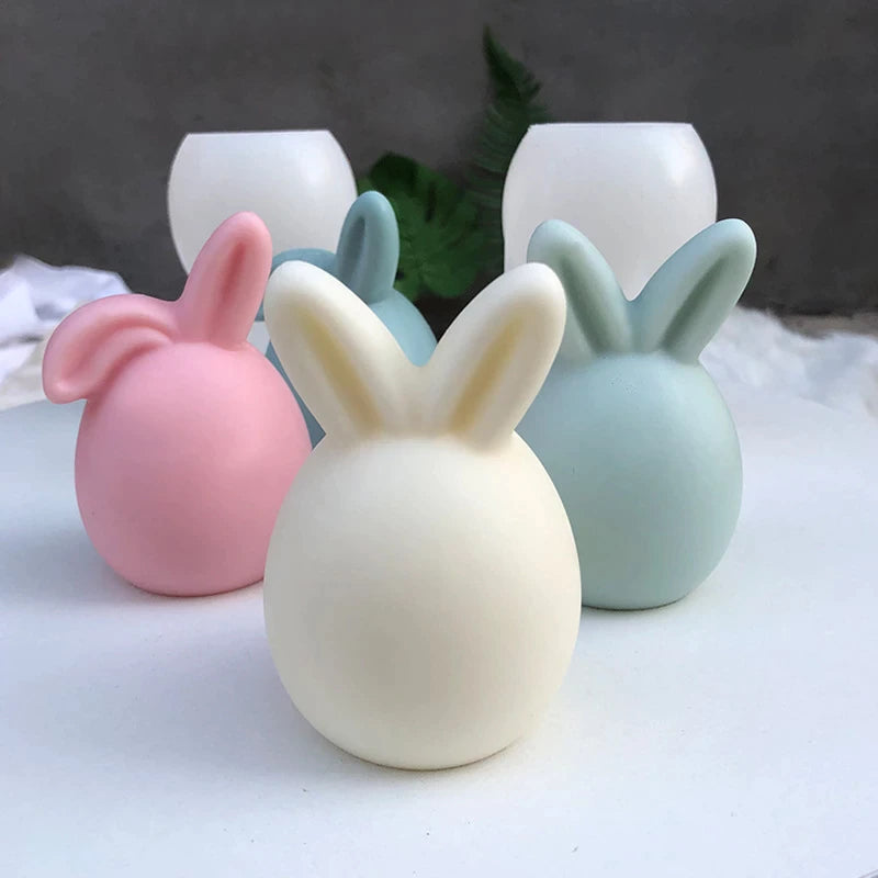 Easter Faceless Rabbit Head Baking Cake Mold DIY Aromatherapy Candle, Silicone candle molds, Christmas tree candle molds, Halloween pumpkin candle molds, Easter egg candle molds, Animal candle molds, Sea creature candle molds, Fruit candle molds, Geometric candle molds, Abstract candle molds, DIY candle making molds,