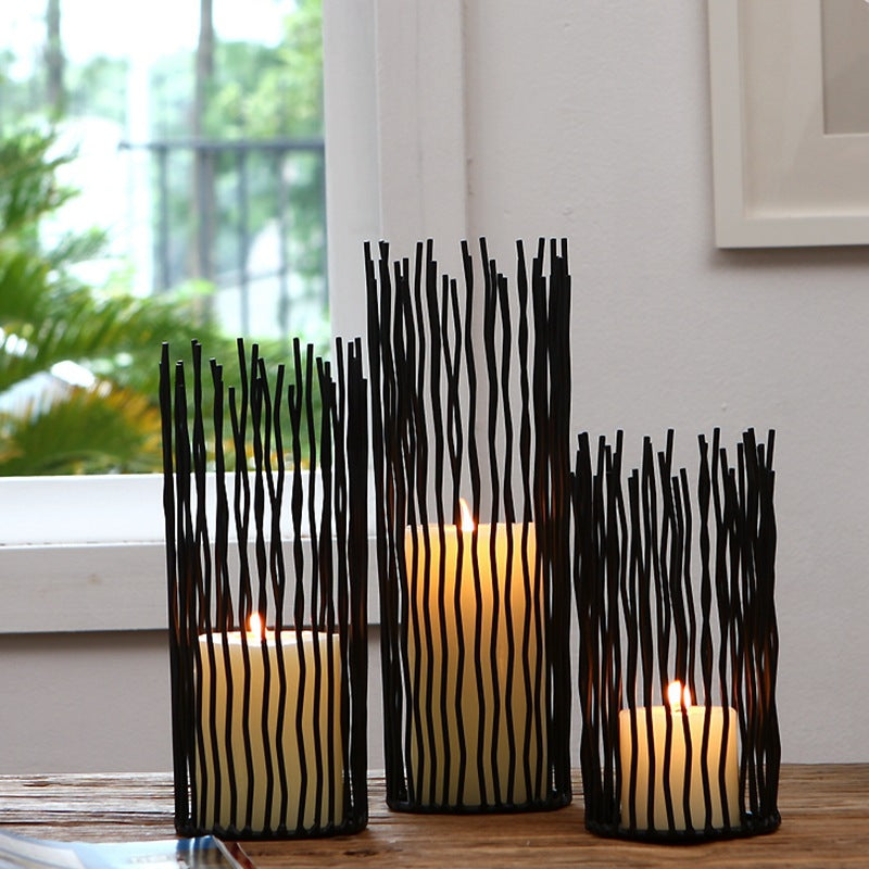 Wrought Iron Geometric Candle Holder, Halloween Decoration, Halloween Candles