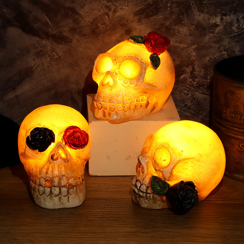 New Halloween Decorations With Light Skull Glowing Props, 3skull Decoration, Light Skull, Halloween Skull, Halloween Glowing Props, Halloween Decoration Items
