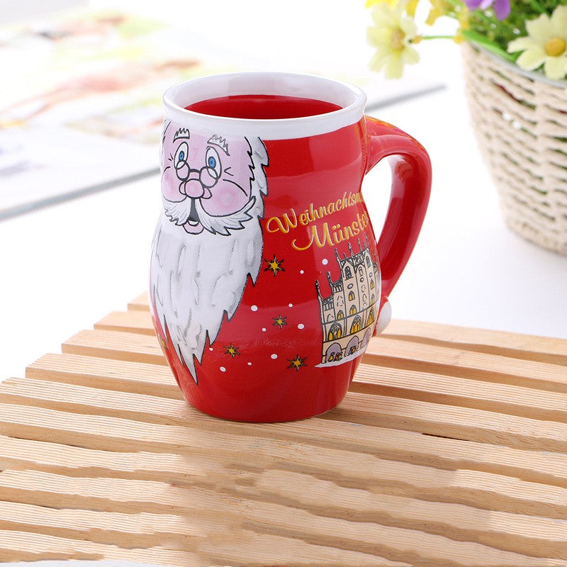Creative Cute Cartoon Snowman Santa Claus Ceramic Cup Christmas Mug Small Gifts, christmas coffee cups, Christmas Cups, gingerbread mugs, Christmas Tea Cups, Xmas Mug, 