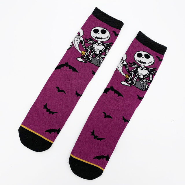 NEW Halloween Socks Pumpkin Bat Human Skeleton