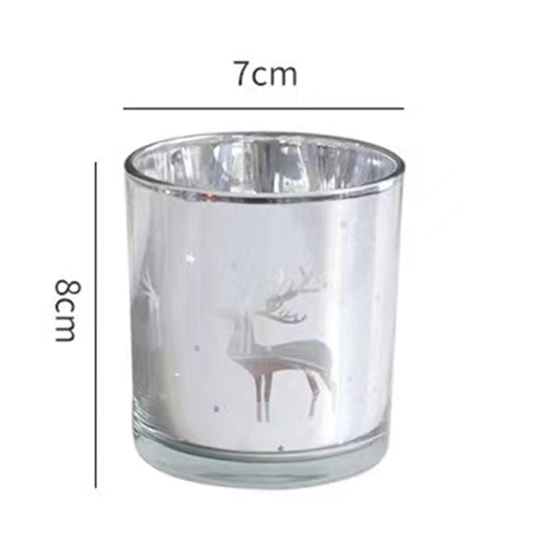 Christmas Electroplated Candle Cup Elk Silver Snowflake, Christmas candles, window candles, advent candles, Christmas candle holder, Christmas window candles, Christmas tree candles, Christmas wax melts, Christmas scented candles and electric window candles.