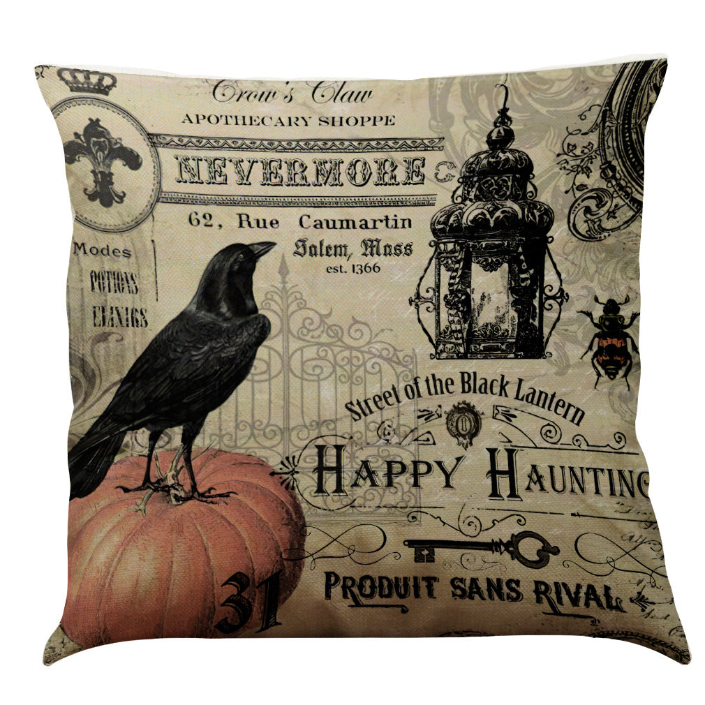 Halloween Cotton Linen Sofa Car Cushion Pillowcase, Pumpkin lanterns, Jack o Lanterns, Halloween Lights, Halloween Decoration Ornaments, Halloween inflatables, carved pumpkins, Halloween wreaths, Halloween Candles.