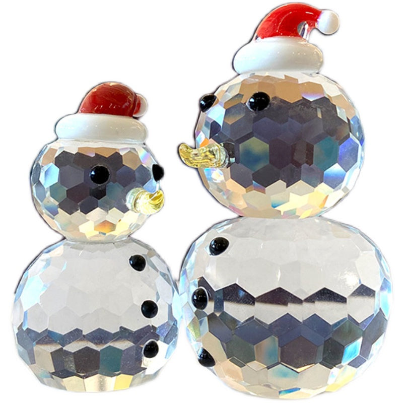 Transparent White Crystal Glass Christmas Snowman, Outdoor and Indoor Christmas decorations Items, Christmas ornaments, Christmas tree decorations, salt dough ornaments, Christmas window decorations, cheap Christmas decorations, snowmen, and ornaments.