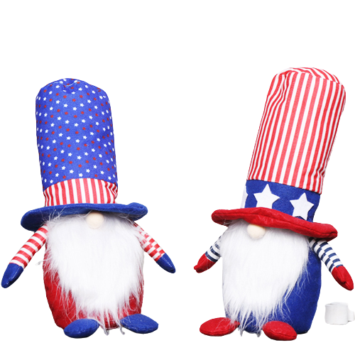 Star and Stripe Hat 4th July Gnome