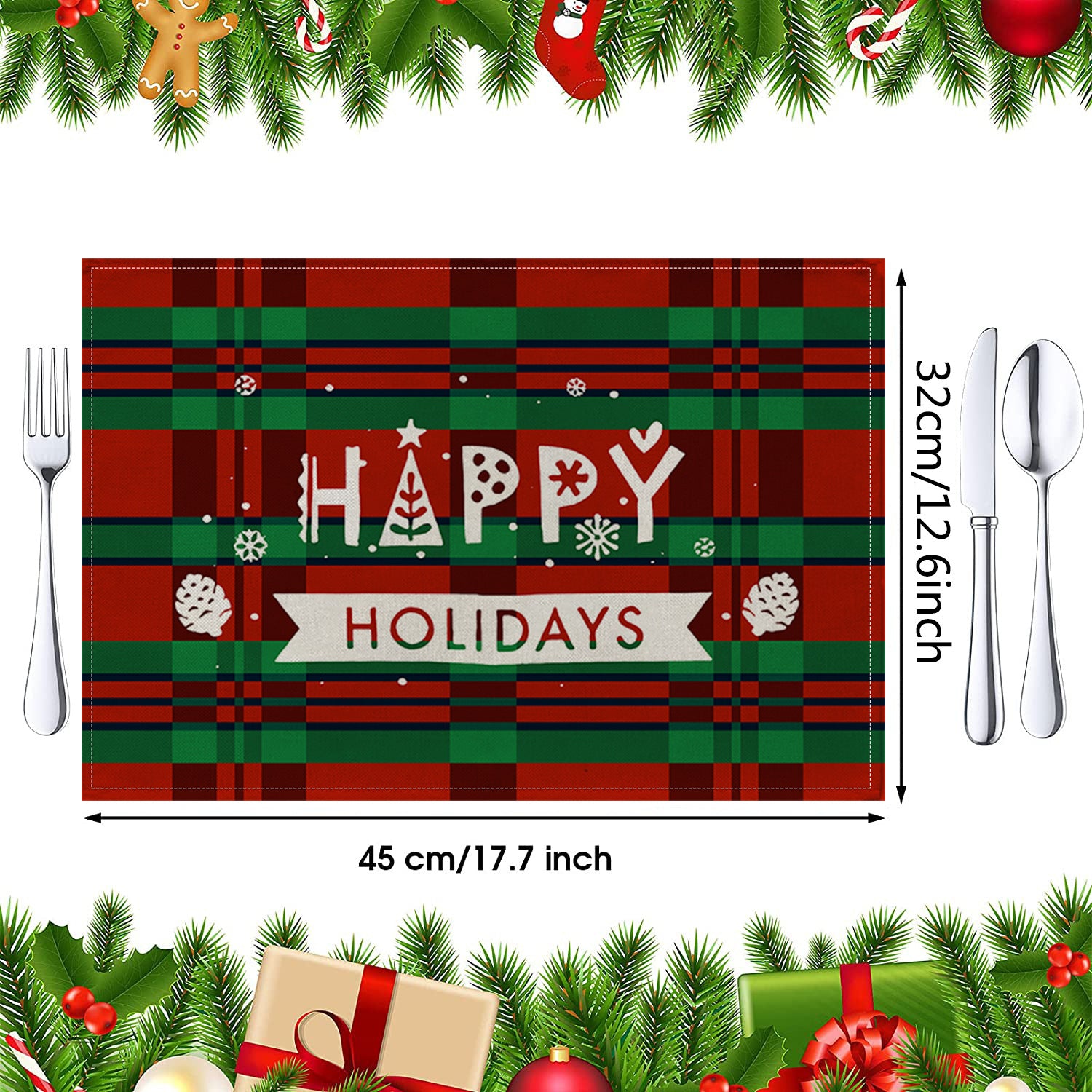 Christmas Cotton Waterproof Linen Insulated Placemats, Outdoor and Indoor Christmas decorations Items, Christmas ornaments, Christmas tree decorations, salt dough ornaments, Christmas window decorations, cheap Christmas decorations, snowmen, and ornaments.