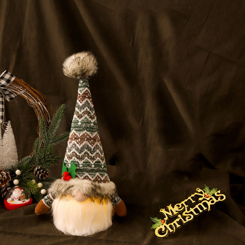 Glowing Knitting Doll Ornaments Cute Rudolph Faceless Plush Doll, Christmas Decoration Gnomes, Xmas Gnomes, Santa Gnomes, DIY gnomes, Gnome Christmas Tree, Nordic gnomes, Tomato Cage Gnomes, Plush Gnomes.