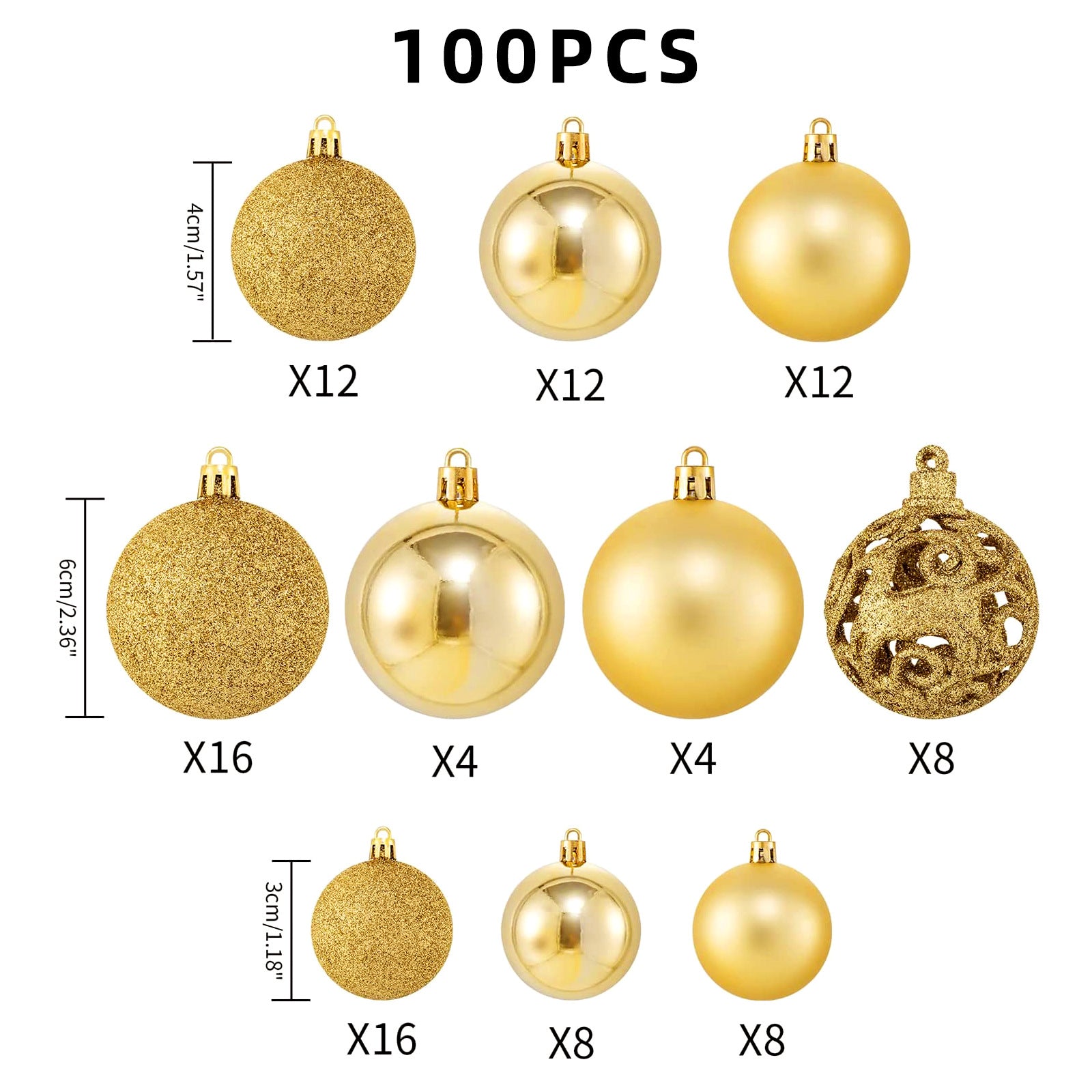 Christmas Plating Hollow Ornament Plastic Ball, Christmas Tree Ornaments, Christmas Hanging Tree Ornaments 