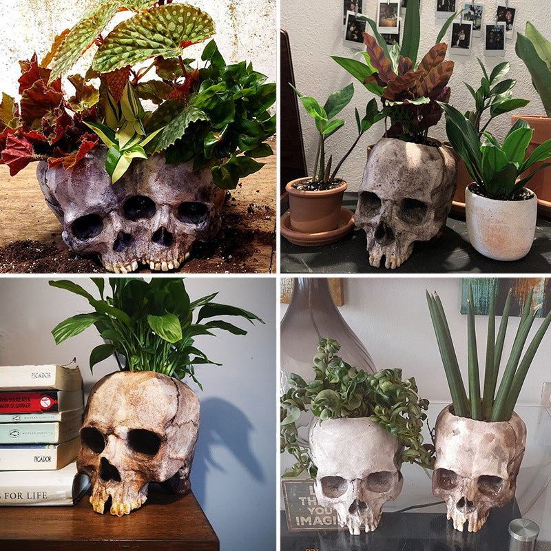 New Halloween Skull Resin Planter Ornament, Hallloween Decoration, Halloween Skull, Halloween Spooky, Halloween Skeleton, Halloween Planter, Halloween Resin Ornament