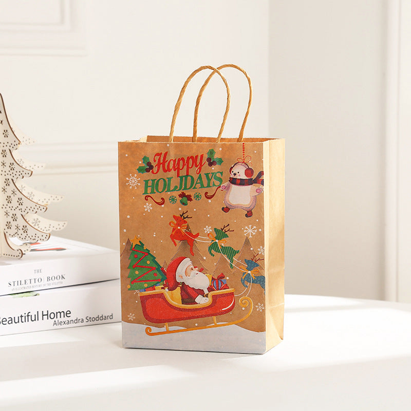 Christmas Elk Snowflake Party Gift Paper, Christmas Carry Bag, Christmas Luggage Bag, Christmas Gift Bag, Christmas Decoration Bag