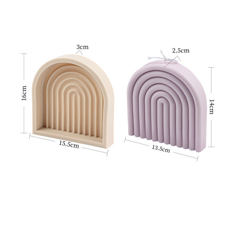 Nordic Style Silicone Arch Candle Mold Rainbow U Shaped, Silicone candle molds, Christmas tree candle molds, Halloween pumpkin candle molds, Easter egg candle molds, Animal candle molds, Sea creature candle molds, Fruit candle molds, Geometric candle molds, Abstract candle molds, DIY candle making molds,