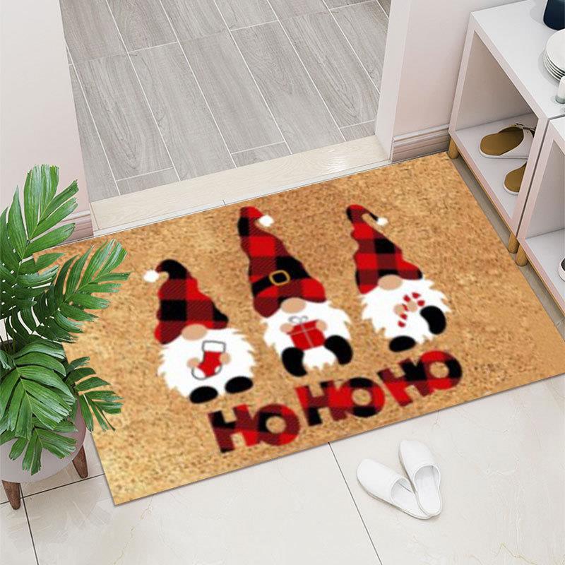Santa Claus Bedroom Corridor Crystal Velvet Carpet, Christmas Rugs, Christmas Gnomes Rugs, Marry Christmas Rugs, Ho ho ho Rugs 