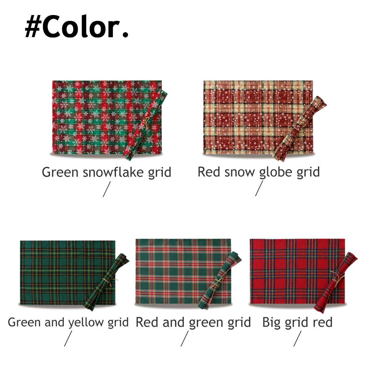 Christmas Series New Year Cloth Plaid Table Flag Insulation Pad, Outdoor and Indoor Christmas decorations Items, Christmas ornaments, Christmas tree decorations, salt dough ornaments, Christmas window decorations, cheap Christmas decorations, snowmen, and ornaments.